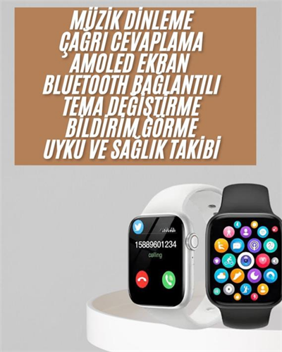 1.83 İnç Akıllı Saat Android ve İOS Uyumlu Çağrı Cevaplayabilen Adımsayar GPS Takibi