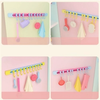 10 Kancalı Raylı Mutfak ve Banyo Düzenleyici Askı