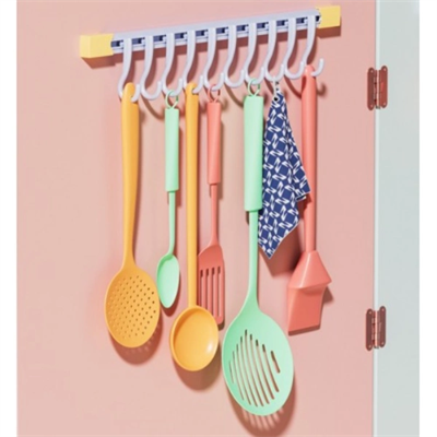 10 Kancalı Raylı Mutfak ve Banyo Düzenleyici Askı