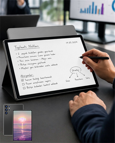 10.1 İnç Android Tablet 16GB RAM 1TB Depolama Klavyeli Tablet Seti
