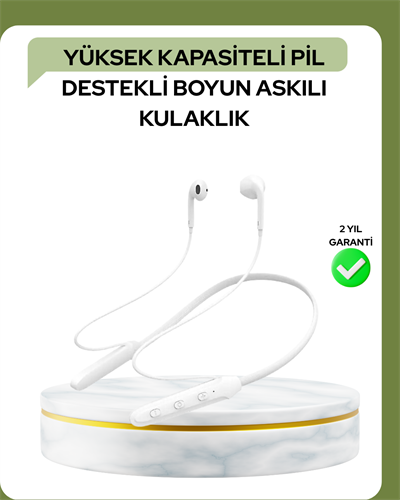 100 Saat Pil Ömrü Boyun Askılı Bluetooth Kablosuz Kulaklık