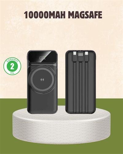 10000 mAh Kablosuz Powerbank – 15W Hızlı Şarj,  Type-C Çoklu Çıkışlı