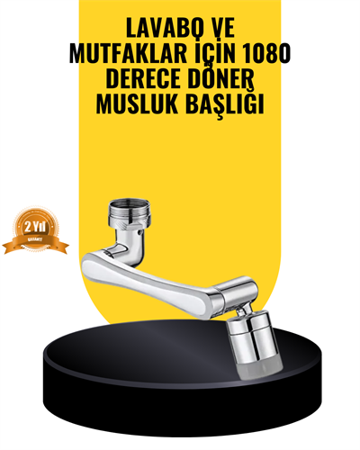 1080° Dönebilen Musluk Başlığı 2 Su Modlu Ayarlanabilir Esnek Tasarım