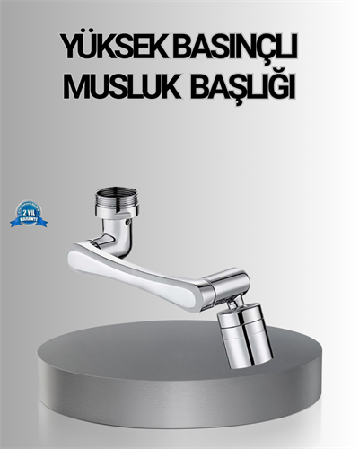 1080° Dönebilen Musluk Başlığı Robotik Kol Havalandırıcı Çok Yönlü Su Yönlendirme