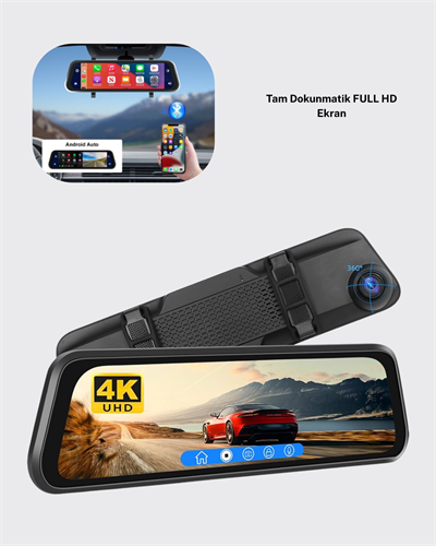 1080P Çift Kameralı Dokunmatik Dikiz Aynası G Sensörlü