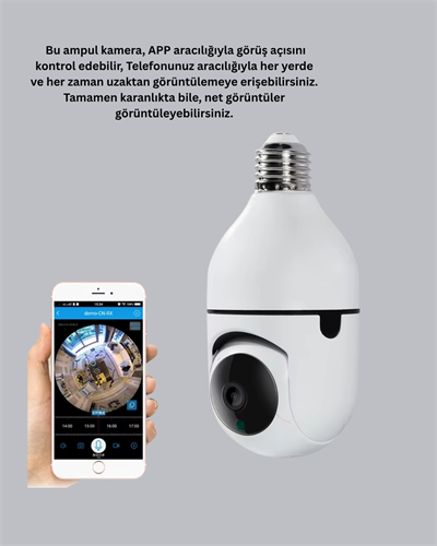 1080P Gece Görüşlü Ampul Güvenlik Kamerası – Kablolu ve Kablosuz Seçenekli