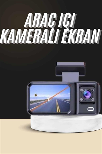 1080p Sürüş Kaydedici 2 İnç Araç Araba Ön İç Arka DVR IPS Ekran