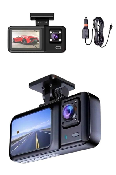 1080p Sürüş Kaydedici 2 İnç Araç Araba Ön İç Arka DVR IPS Ekran