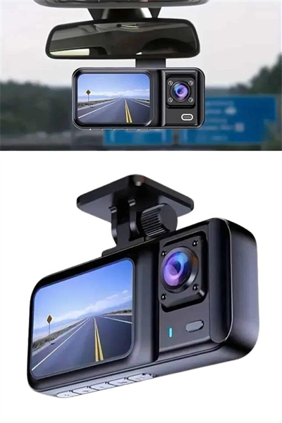 1080p Sürüş Kaydedici 2 İnç Araç Araba Ön İç Arka DVR IPS Ekran