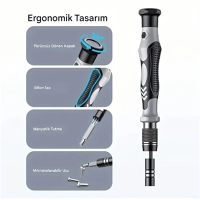 115 Parça Manyetik Uçlu Hassas Tornavida Seti