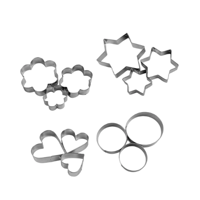 12 Adet Paslanmaz Çelik Kurabiye Kalıbı Seti