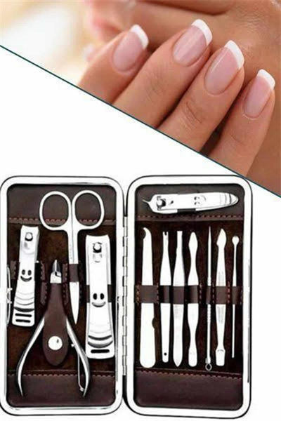 12 Parça Manikür Pedikür Seti Özel Deri Çanta El Ayak Bakımı Akne ve Sivilce Temizleme