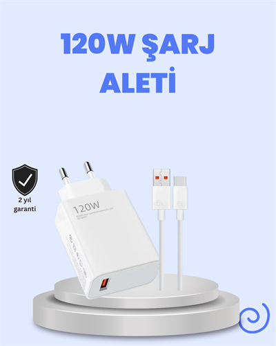 120 Watt Turbo Şarj Cihazı  Redmi Note 10 11 12 Uyumlu