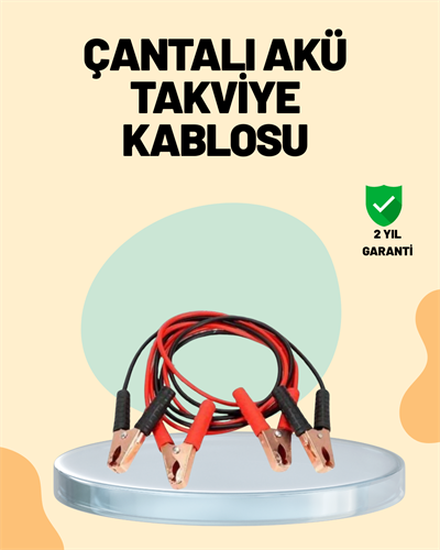 1200 Amper Jumper Kablo 2 Metre Bakır Uçlu Araç Takviye Seti