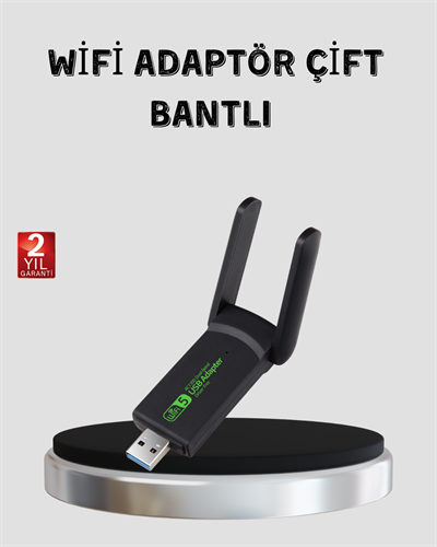 1200 Mbps Dual Band WiFi Adaptör – 5.8G & 2.4G Çift Antenli