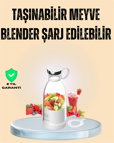 1200mAh Şarjlı, Hafif ve Pratik Taşınabilir Blender