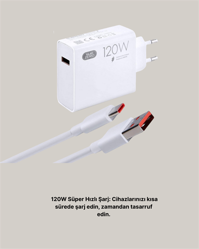 120W Mi Turbo Destekli Hızlı Şarj Cihazı Type-C Uyumlu Akım Korumalı
