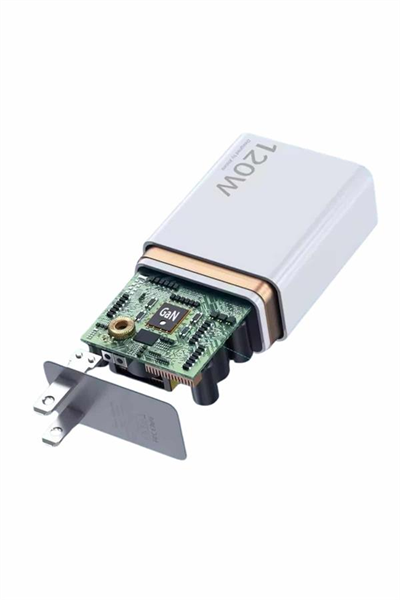 120W Şarj Aleti Hızlı Çift Turbo Şarj Aleti Seti Beyaz