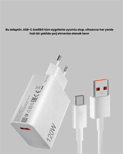 120W USB-C Şarj Adaptörü Süper Hızlı Şarj Güç Kaynağı Seti