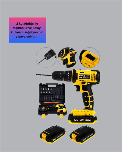 12V Akülü Matkap | 20-30 Nm Tork, Çift Hız Ayarı ve LED Işık