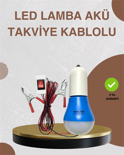 12V LED Ampul Timsah Kıskaçlı Taşınabilir Aydınlatma