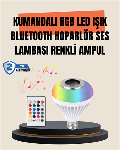 12W LED Ampul – Renkli Işık ve Dahili Hoparlör Özellikli