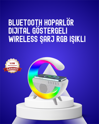 13 Renk Seçenekli Kablosuz Şarj Cihazlı LED Lamba
