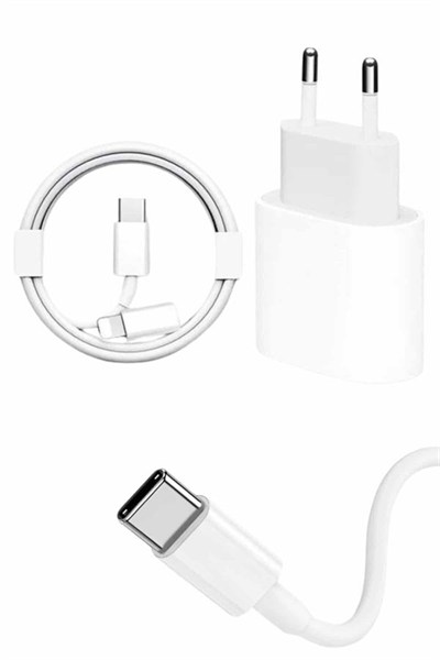 15/Pro/Pro Max 25W İOS Uyumlu Hızlı Şarj Aleti Adaptörlü Beyaz