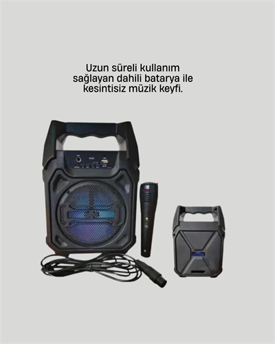 15W Güçlü Ses Çıkışlı Bluetooth Hoparlör FM Radyo ve Mikrofon Destekli