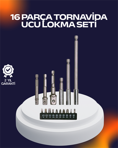 16 Parça Usta İşçilik Bits Takımı Vida Sökme Takma Set