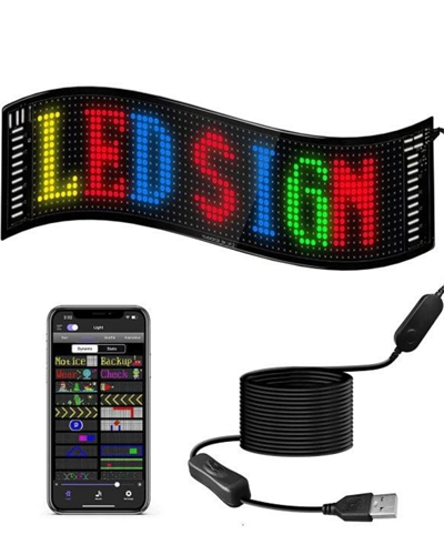 16x96 LED Yazı Paneli 60 cm Esnek RGB Işıklı Programlanabilir Ekran