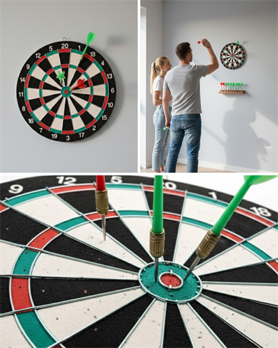 17 İnç Dart Tahtası 4 Metal Dart Oku