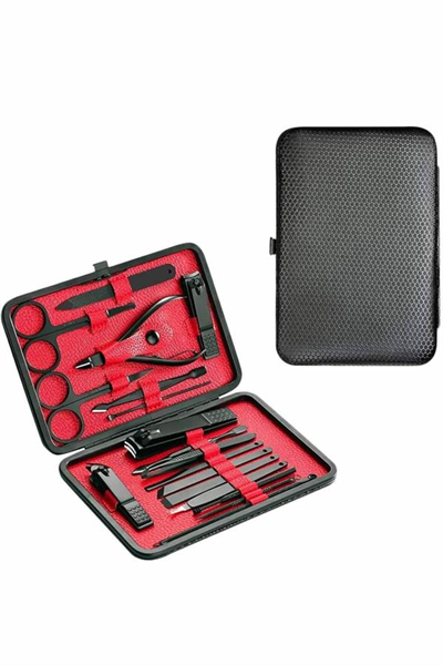 17 Parça El Ayak Bakım Seti Tırnak Temizleme Manikür Pedikür Cımbız Törpü Tırnak Makası