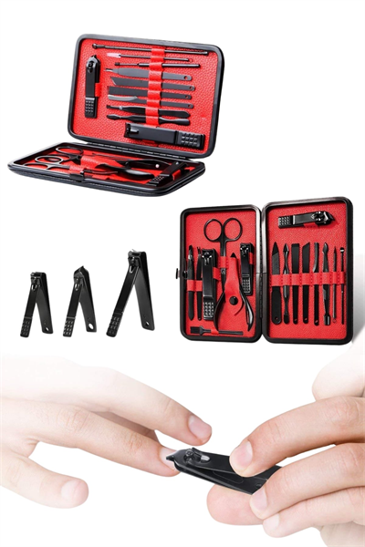 17 Parça Manikür Seti El ve Ayak Bakımı Törpü Cımbız Tırnak Temizleme