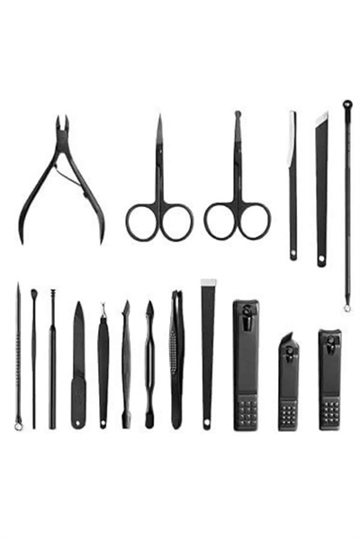 17 Parça Manikür Seti El ve Ayak Bakımı Törpü Cımbız Tırnak Temizleme
