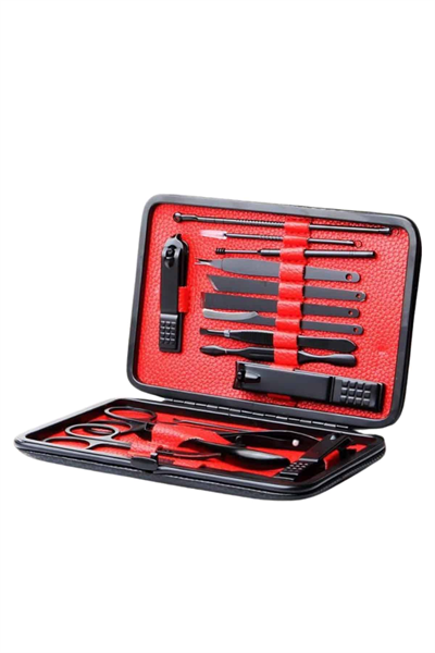 17 Parça Manikür Seti Taşınabilir Özel Çantalı El ve Ayak Bakımı Tırnak Batığı Temizleme