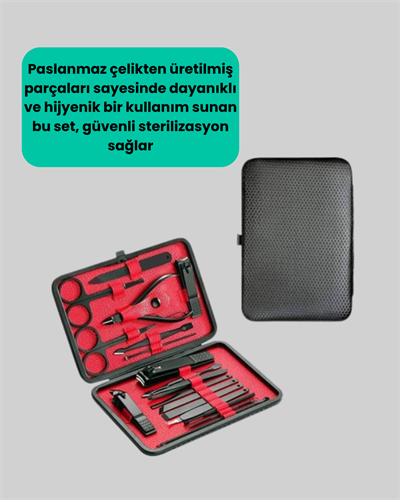 17 Parçalık Profesyonel Manikür Seti – Paslanmaz Çelik