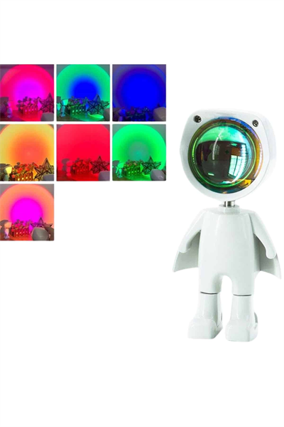 180 Derece Dönebilen Astronot Masa ve Gece Lambası Projektör