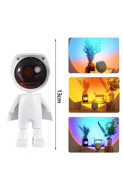 180 Derece Dönebilen Astronot Masa ve Gece Lambası Projektör