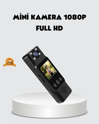 180 Derece Dönebilen Mini Kamera Full HD TFT Ekran Hareket Sensörlü
