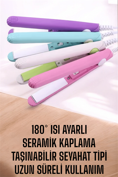 180°C Isı ve Uzun Süre Kalıcı Düzlük Sağlayan Mini Saç Düzleştirici