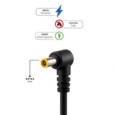 19.5V 4.7A 6.5 * 4.4mm 90W SONY İçin Laptop Adaptör