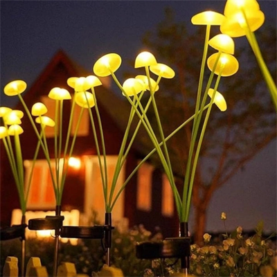 2 Adet Plastik Mantar Sensörlü Solar Bahçe Lambası