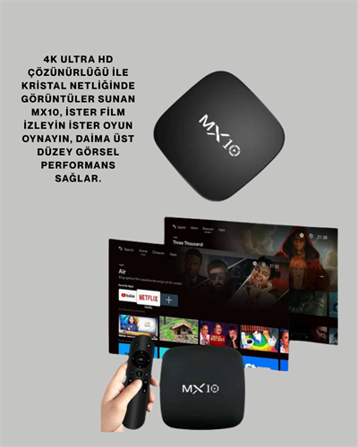 2 GB RAM 8 GB Hafıza 4K Video Destekli Android Medya Cihazı