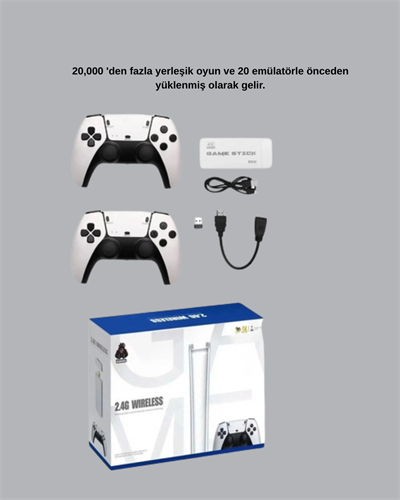 2 Kollu Kablosuz 4K TV Uyumlu Klasik Oyun Konsolu