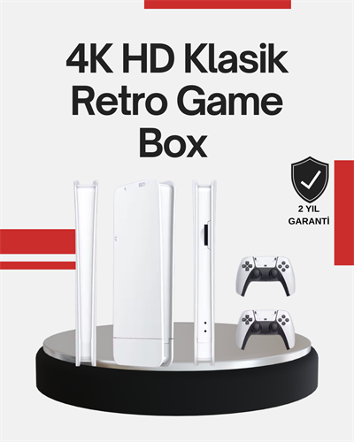 2 Kollu Kablosuz 4K TV Uyumlu Klasik Oyun Konsolu