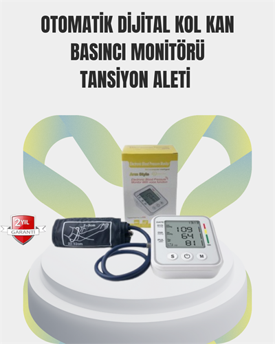 2 Kullanıcı Hafızalı USB Uyumlu Tansiyon Ölçer