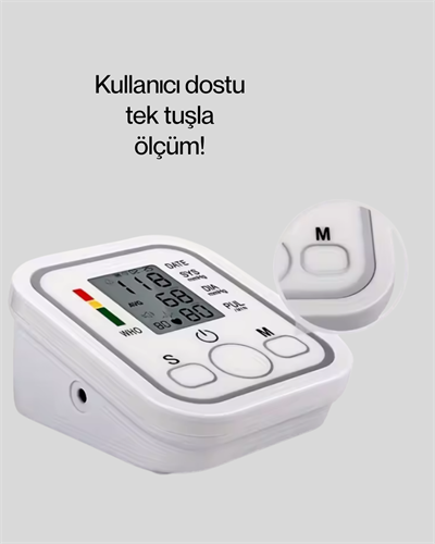 2 Kullanıcı Hafızalı USB Uyumlu Tansiyon Ölçer