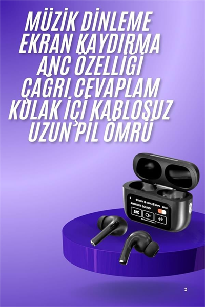 2.Nesil Pro Ekranlı Sesli Görüşme Yapabilen Kablosuz Bluetooth Kulaklık