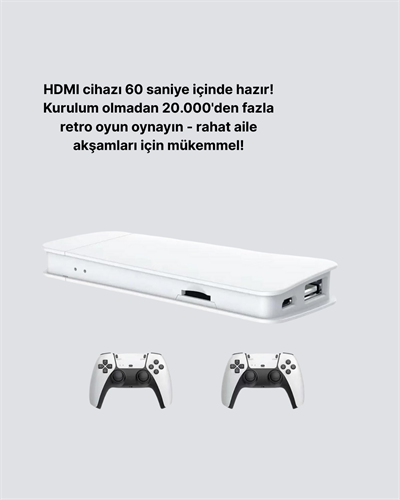 20.000 Yüklü Oyunlu Kablosuz Retro Oyun Konsolu 4K Destekli